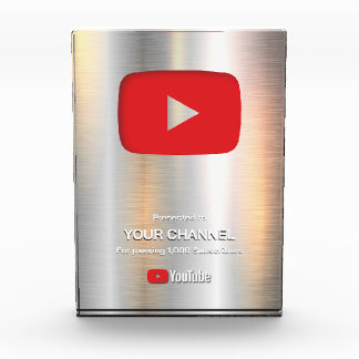 Aangepaste award Play Button display plaque Fotoblokken