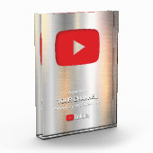 Aangepaste award Play Button display plaque Fotoblokken (Links)