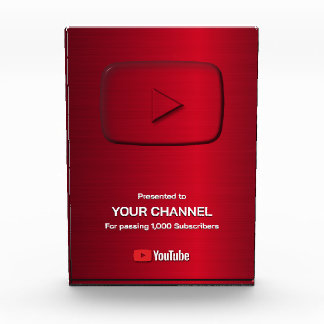 Aangepaste award Play Button display plaque Fotoblokken