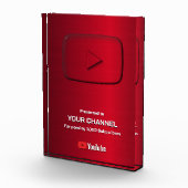 Aangepaste award Play Button display plaque Fotoblokken (Rechts)