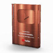 Aangepaste award Play Button display plaque Fotoblokken (Rechts)