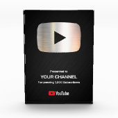 Aangepaste award Play Button displayplaat Fotoblokken (Voorkant)