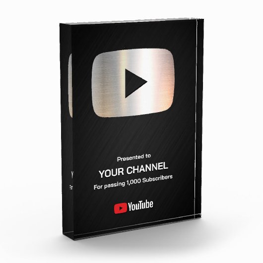 Aangepaste award Play Button displayplaat Fotoblokken (Links)