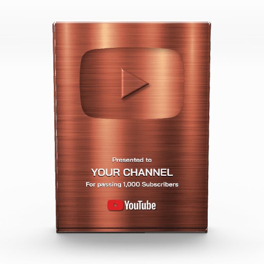 Aangepaste award Play Button displayplaat Fotoblokken (Voorkant)
