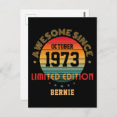 Aangepaste Awesome Verjaardag Jaar Maand Naam Vint Briefkaart (Voorkant / Achterkant)