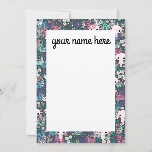 Aangepaste Axolotl Notecards Bedankkaart (Voorkant)