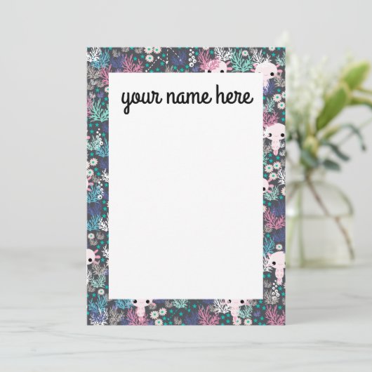 Aangepaste Axolotl Notecards Bedankkaart (Staand voorkant)