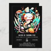 Aangepaste Axolotl Ocean Verjaardag Kaart (Voorkant / Achterkant)