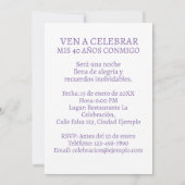 Aangepaste Aztec-foto uitnodiging voor 40ste verja (Achterkant)