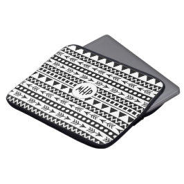 Aangepaste Aztec Pattern monogram laptophoezen Laptop Sleeve