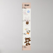 Aangepaste B is voor Beer/Teddy Bear Growth Chart Poster (Voorkant)