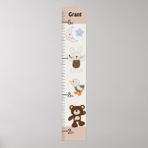Aangepaste B is voor Beer/Teddy Bear Growth Chart Poster