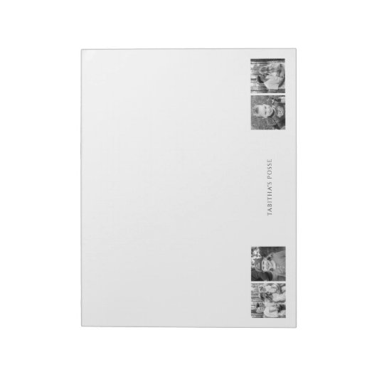 Aangepaste B/W Fotocollage "Name's Posse" Cute Notitieblok (Linkerzijde)