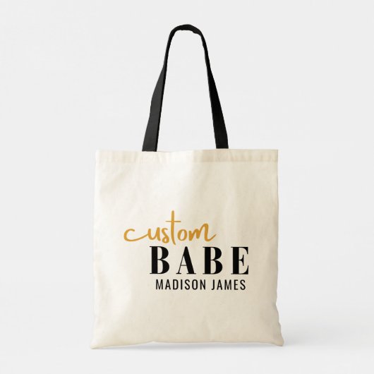 Aangepaste Babe Grappig Gezegde Gepersonaliseerde  Tote Bag (Achterkant)
