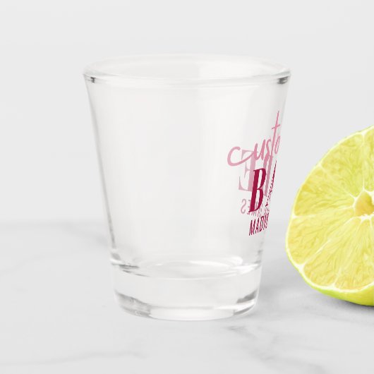 Aangepaste Babe Grappige Spreuk Gepersonaliseerde  Shot Glas (Links)