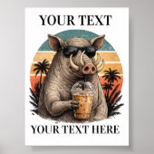 Aangepaste Babirusa Naam Cadeau Poster (Voorkant)