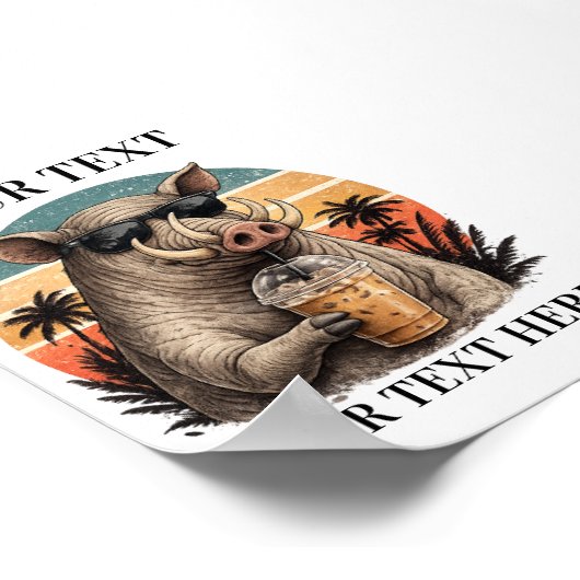 Aangepaste Babirusa Naam Cadeau Poster (Hoek)