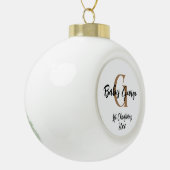 Aangepaste Baby 1e kerst unisex monogram Keramische Bal Ornament (Links)
