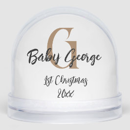 Aangepaste Baby 1e kerst unisex monogram Sneeuwbol