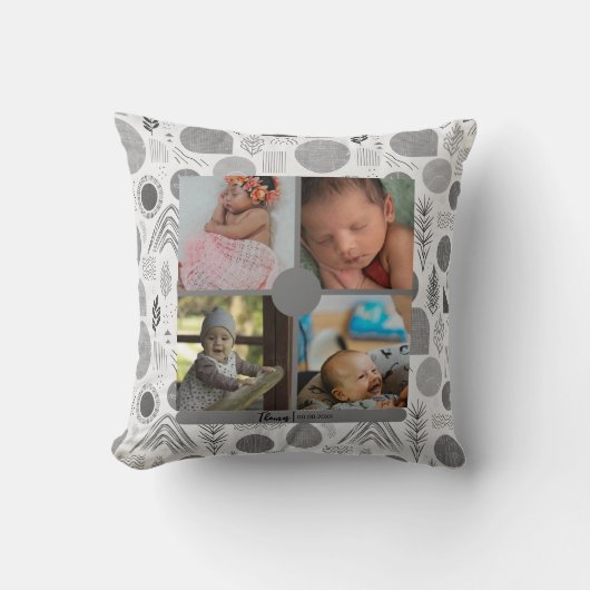 Aangepaste Baby 4 fotocollage Kussen (Voorkant)