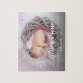 Aangepaste baby-aankondiging pasgeboren aandenken legpuzzel (Verticaal)