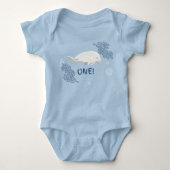 Aangepaste Baby Beluga 1e Verjaardag Bodysuit (Voorkant)