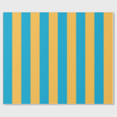 Aangepaste baby blauwe en gele verticale strepen cadeaupapier (Vlak)