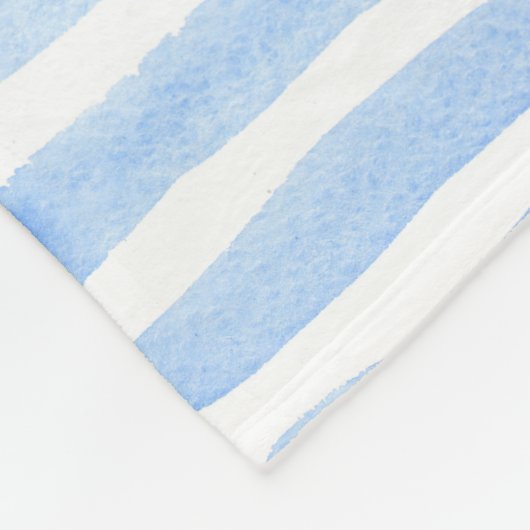 Aangepaste baby Blue en White Striped Fleece Deken (Hoek)