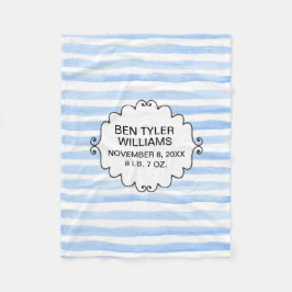 Aangepaste baby Blue en White Striped Fleece Deken
