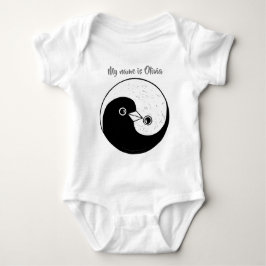 Aangepaste Baby bodysuit Yin Yang met duven