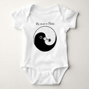 Aangepaste Baby bodysuit Yin Yang met duven