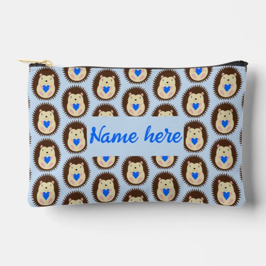 Aangepaste Baby Boy Blue Heart Hedgehog Etui (Voorkant)