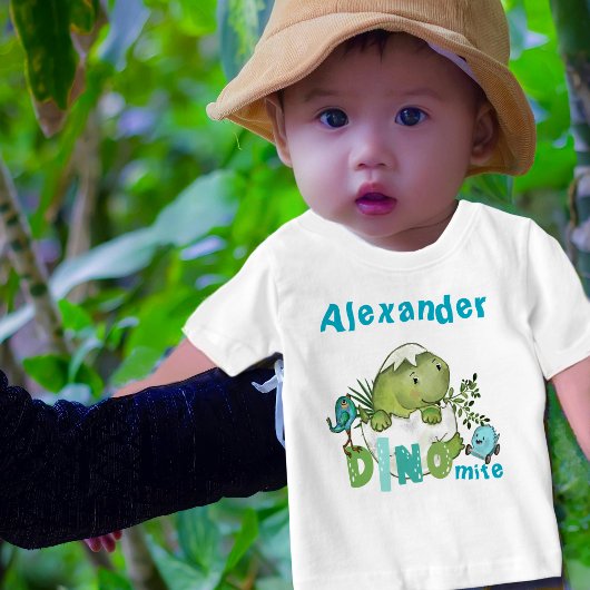 Aangepaste Baby Boy Dinosaur DINO Mite T-shirt