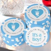 Aangepaste Baby Boy Geboorteaankondiging Gepersona Poker Chips