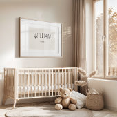 Aangepaste Baby Boy Naam Print Minimalistische Nur