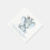 Aangepaste Baby Boy Olifant Baby shower Servet (Hoek)