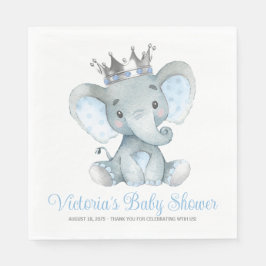 Aangepaste Baby Boy Olifant Baby shower Servet
