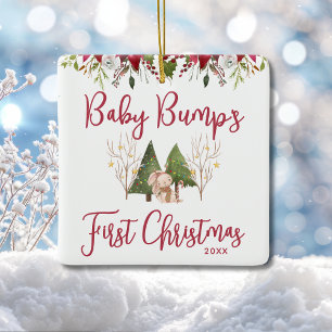 Aangepaste Baby Bump's eerste kerst Keramisch Ornament