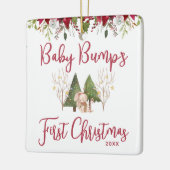 Aangepaste Baby Bump's eerste kerst Keramisch Ornament (Links)