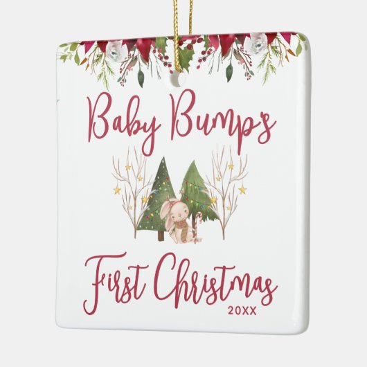 Aangepaste Baby Bump's eerste kerst Keramisch Ornament (Links)