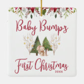 Aangepaste Baby Bump's eerste kerst Keramisch Ornament (Achterkant)