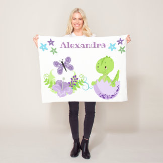 Aangepaste Baby Dinosaur & Butterfly Fleece Deken