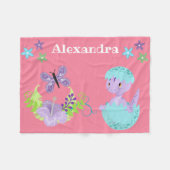 Aangepaste Baby Dinosaur & Butterfly Fleece Deken (Voorkant (Horizontaal))