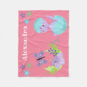 Aangepaste Baby Dinosaur & Butterfly Fleece Deken (Voorkant)
