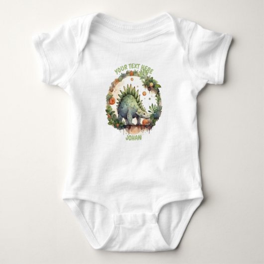 Aangepaste Baby Dinosaur-carrosserie Romper (Voorkant)