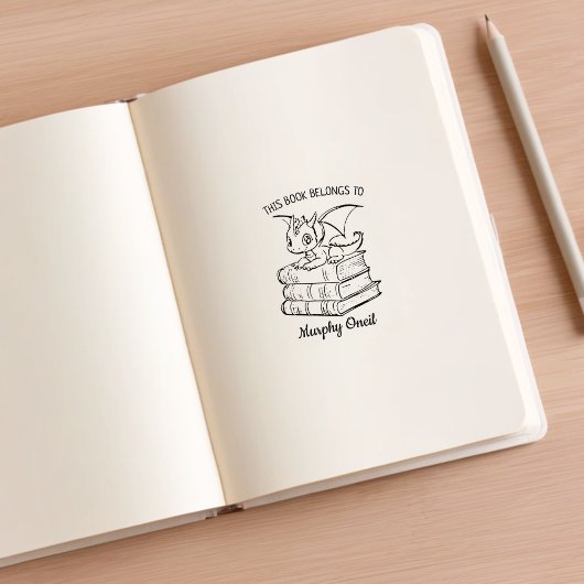 Aangepaste Baby Dragon Bookplate Rubberstempel