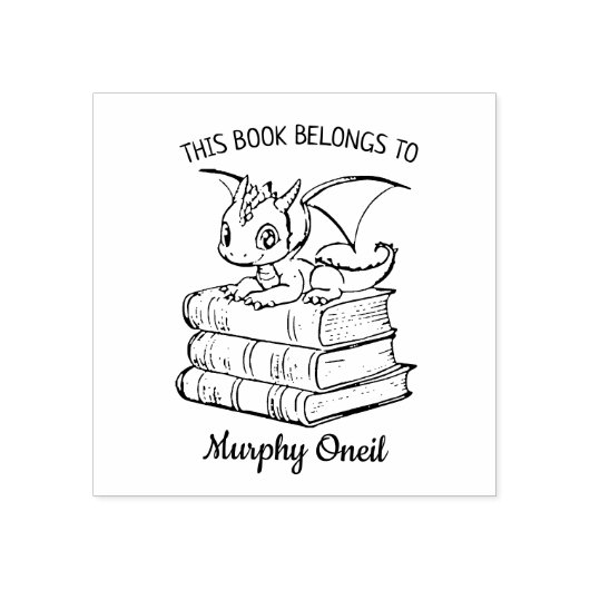 Aangepaste Baby Dragon Bookplate Rubberstempel (Afrduk)