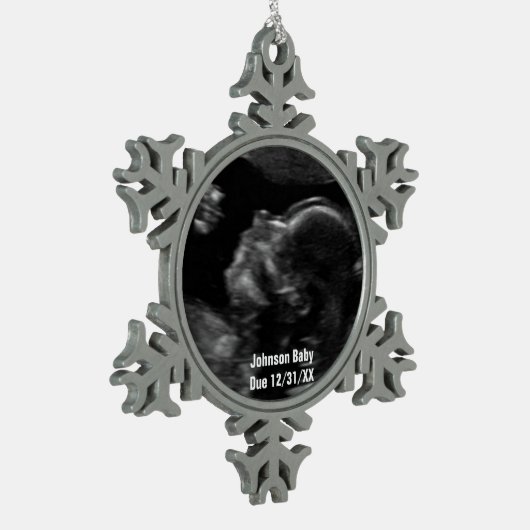 Aangepaste Baby Echografie Foto Kerst Ornament (Links)