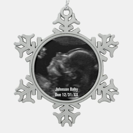 Aangepaste Baby Echografie Foto Kerst Ornament (Voorkant)