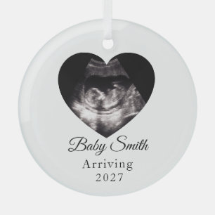Aangepaste baby-echografie zwangerschapsaankondigi glas ornament